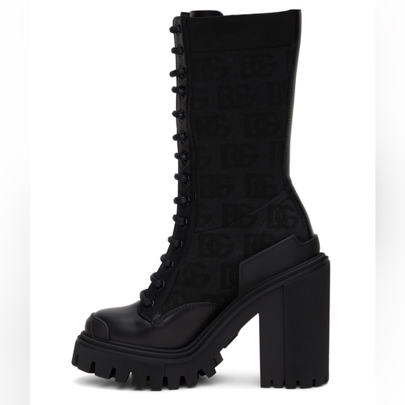DOLCE& GABBANA Monongr lace up sock botts - Picture 6 of 10